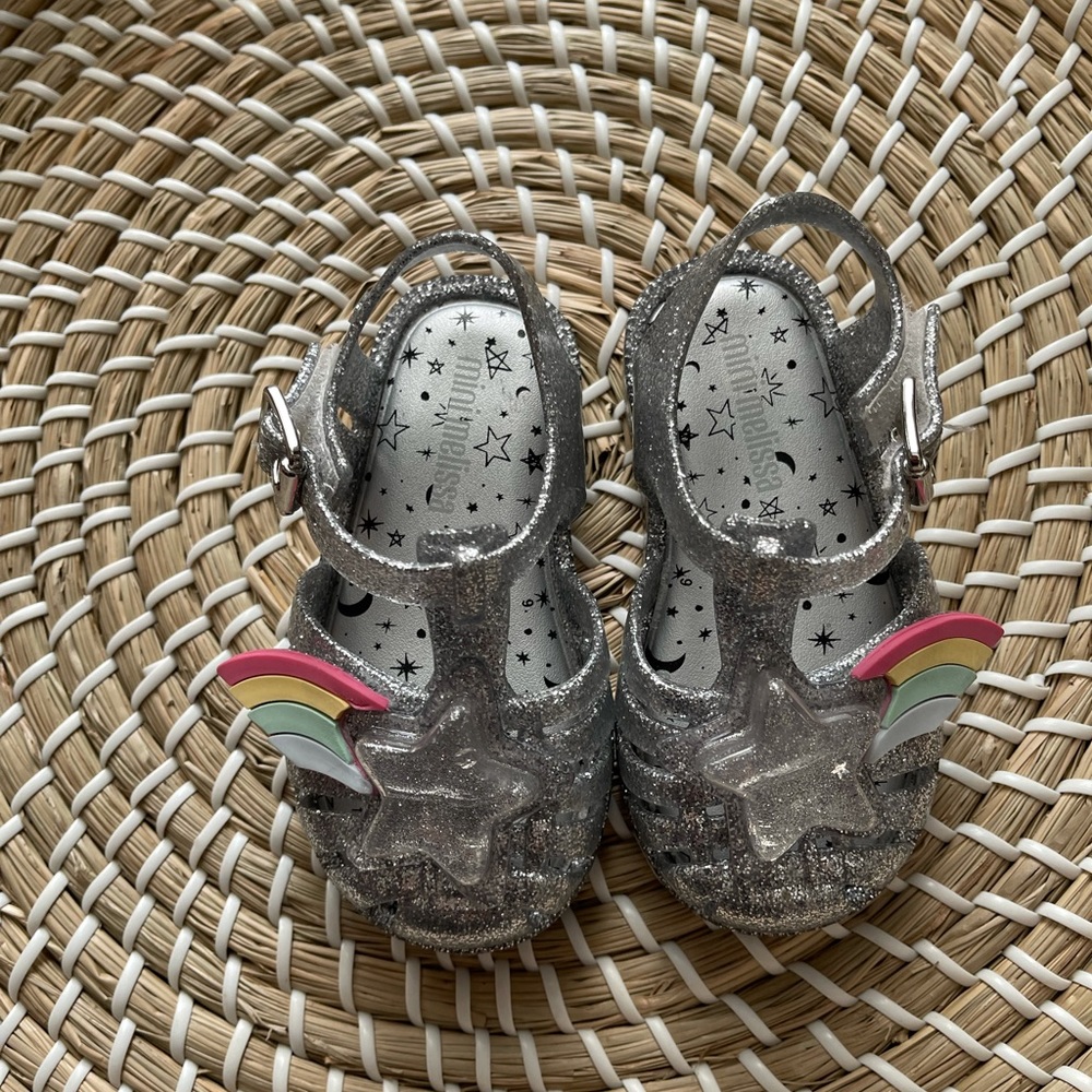 Mini Melissa Silver Glitter Size 6